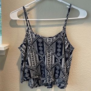 Elephant Patterned Crop Tank Top